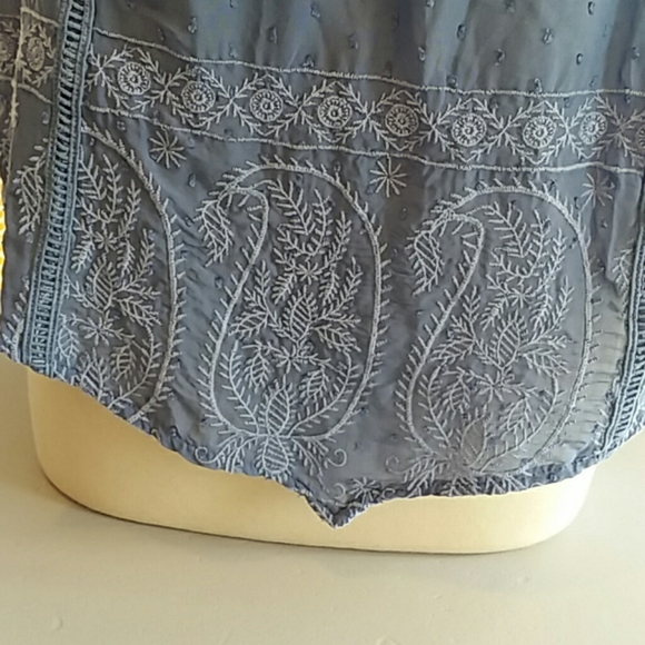 Knox rose boho tassle paisly periwinkle blouse - Picture 6 of 8